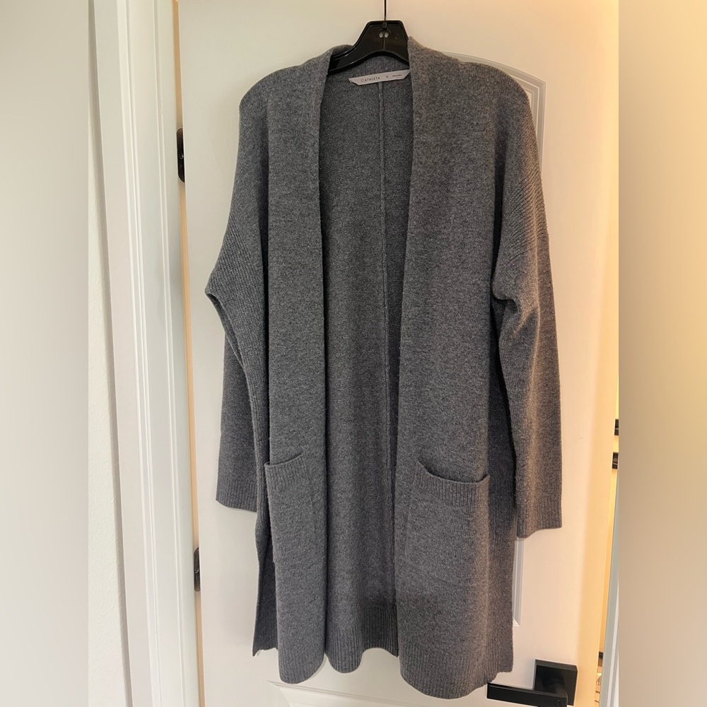 Athleta Charcoal Open-Front Cardigan